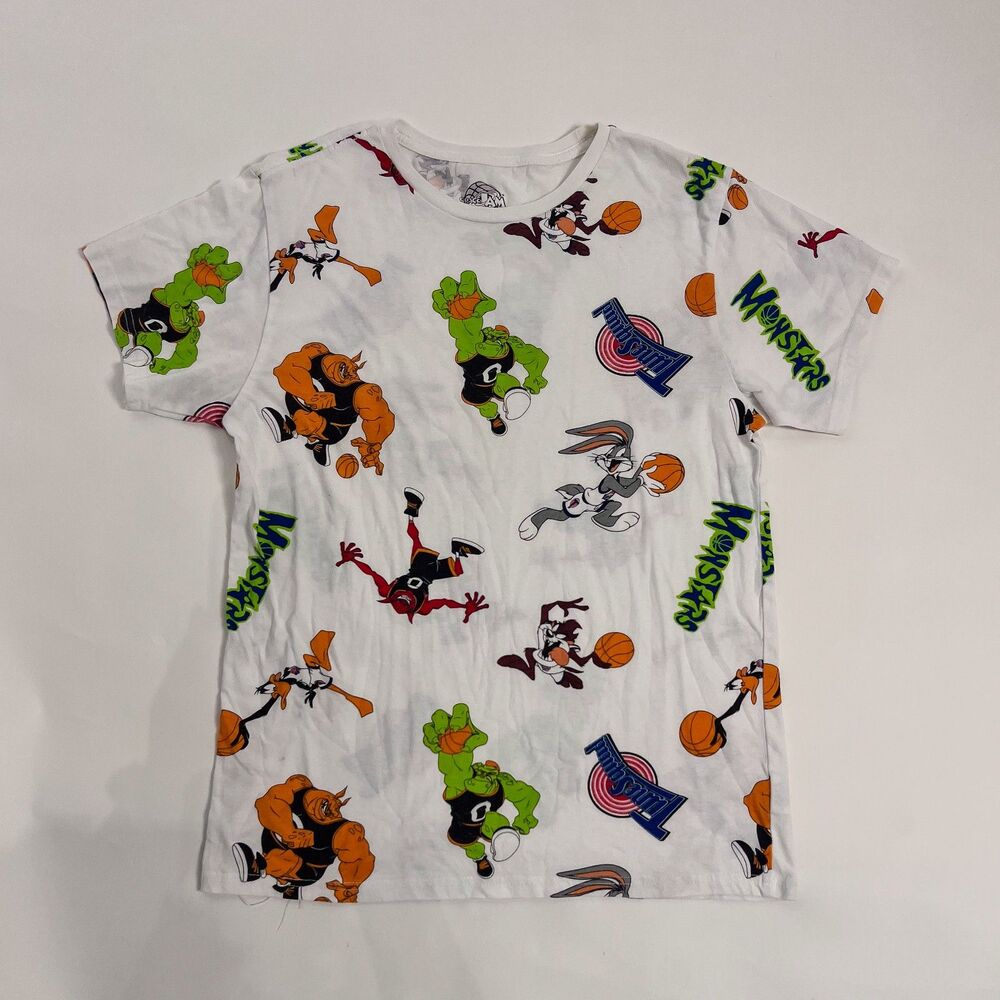 Space Jam All Over Print Bugs Bunny Monstars Tee Large